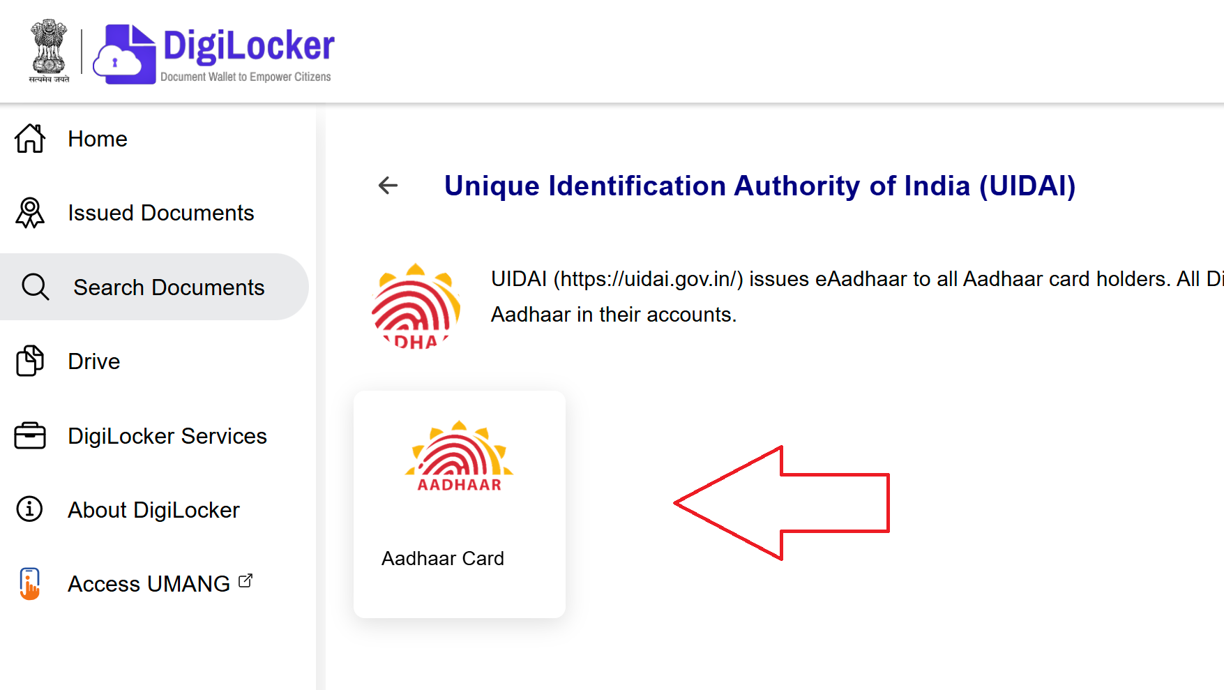 Digilocker UIDAI