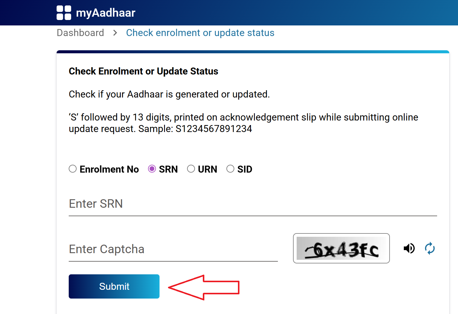 Update Aadhaar Status